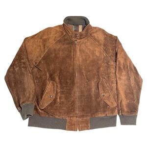 VTG 1990’s Abercrombie & Fitch Suede A-1 Bomber Jacket Large 24” x 28”